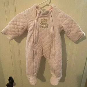 Little Me Baby Girl's Faux Fur Lined Bear Pram Size 6-9M like new